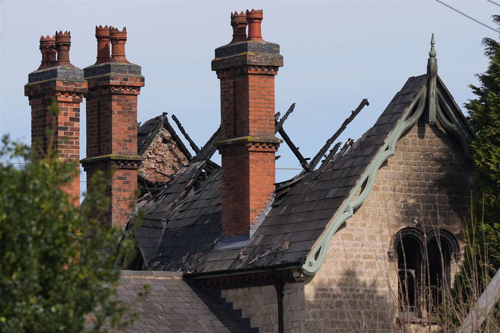 Police, fire and ambulance services were called at around 10.30pm on Friday to reports of a large blaze at the property (Jacob King/PA)