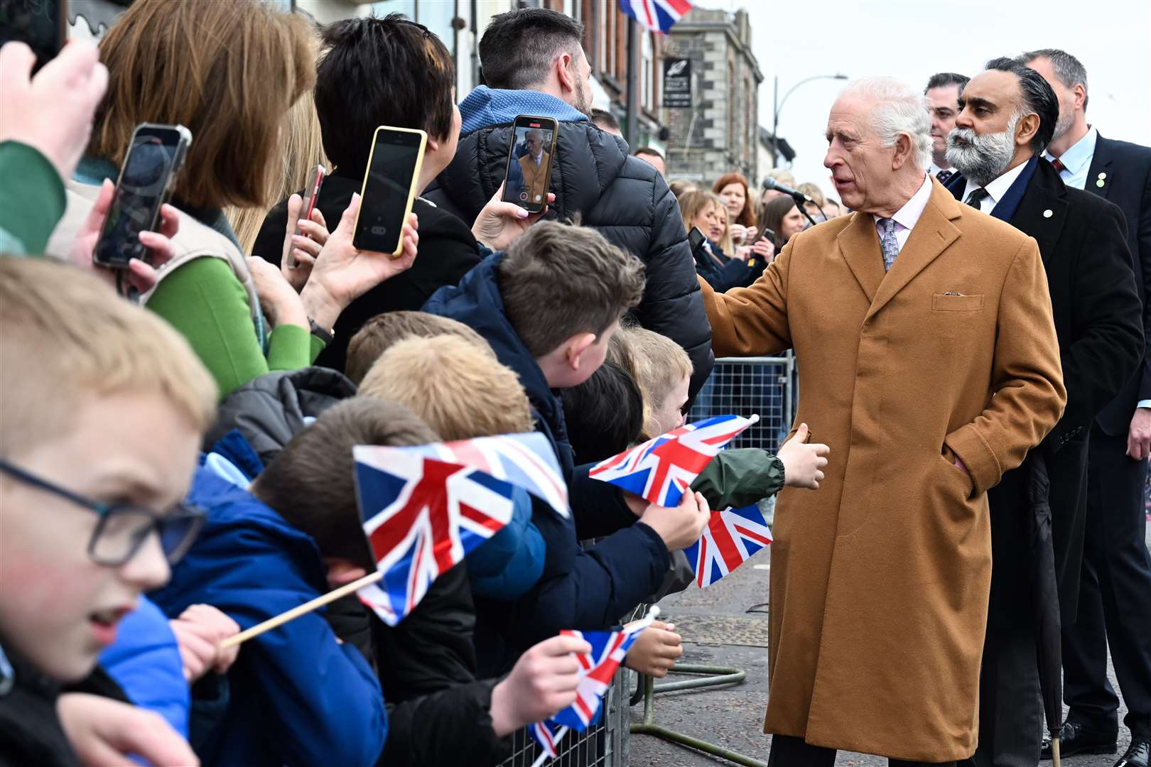The King meeting members of the public during a visit to Banbridge in Northern Ireland a week ago (Stuart Wilson/PA)